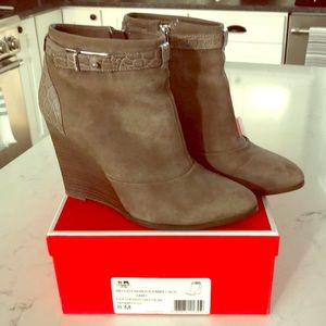 Coach Melody Grey Teak Suede Bootie Size 8